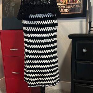 NWT Monochrome Crochet Midi Skirt by Bohme